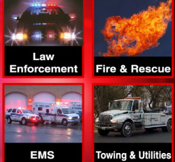 Hub911 emergency services information for LEO fire police EMS towing companies